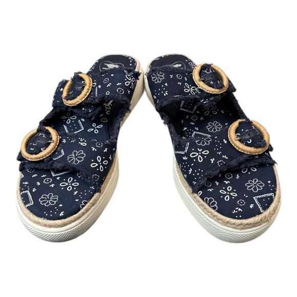 Rocket Dog Women's Favor Bandana Navy Blue Cotton Wedge Platform Sandals 8.5 - Picture 3 of 6